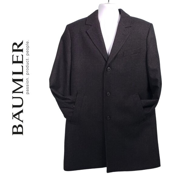 Baumler Other - BAUMLER Malcom Modern Fit Wool Gray Trench Coat 52